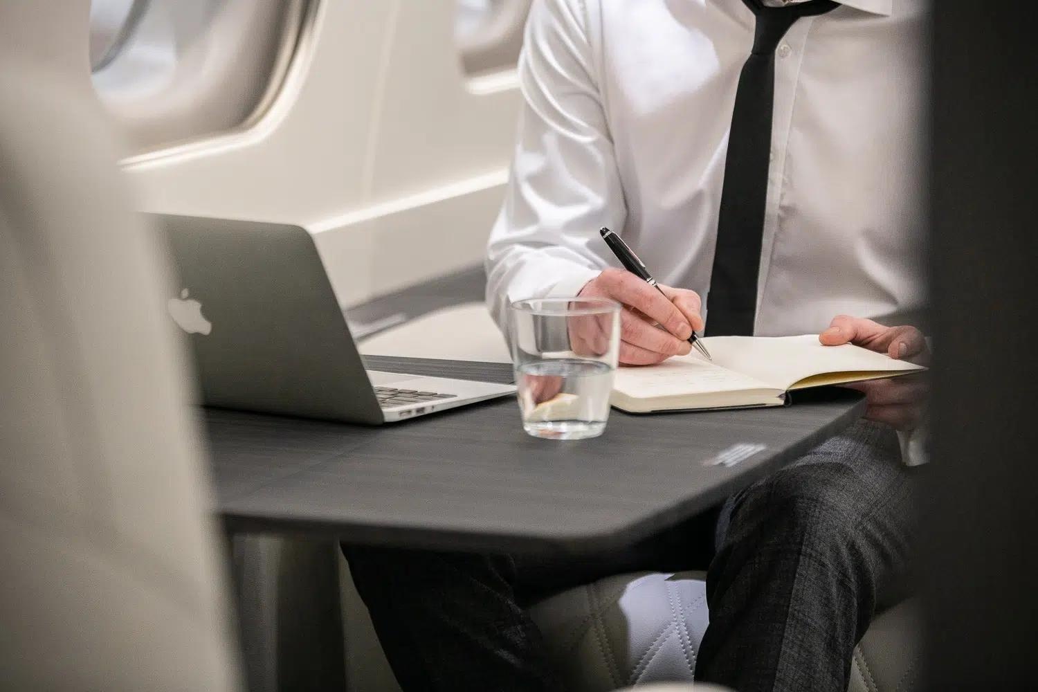 Private jet business workspace
